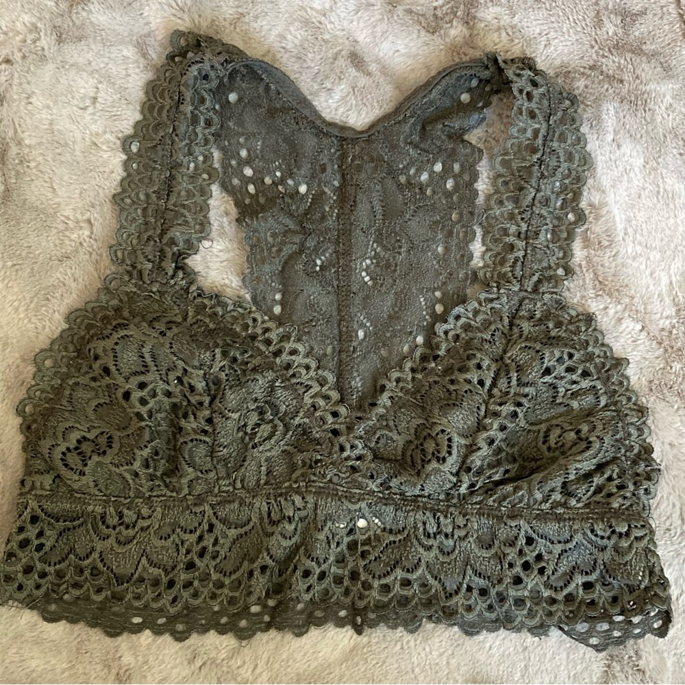 Alter’s State Lace Racerback Bralette - Olive Green Small
